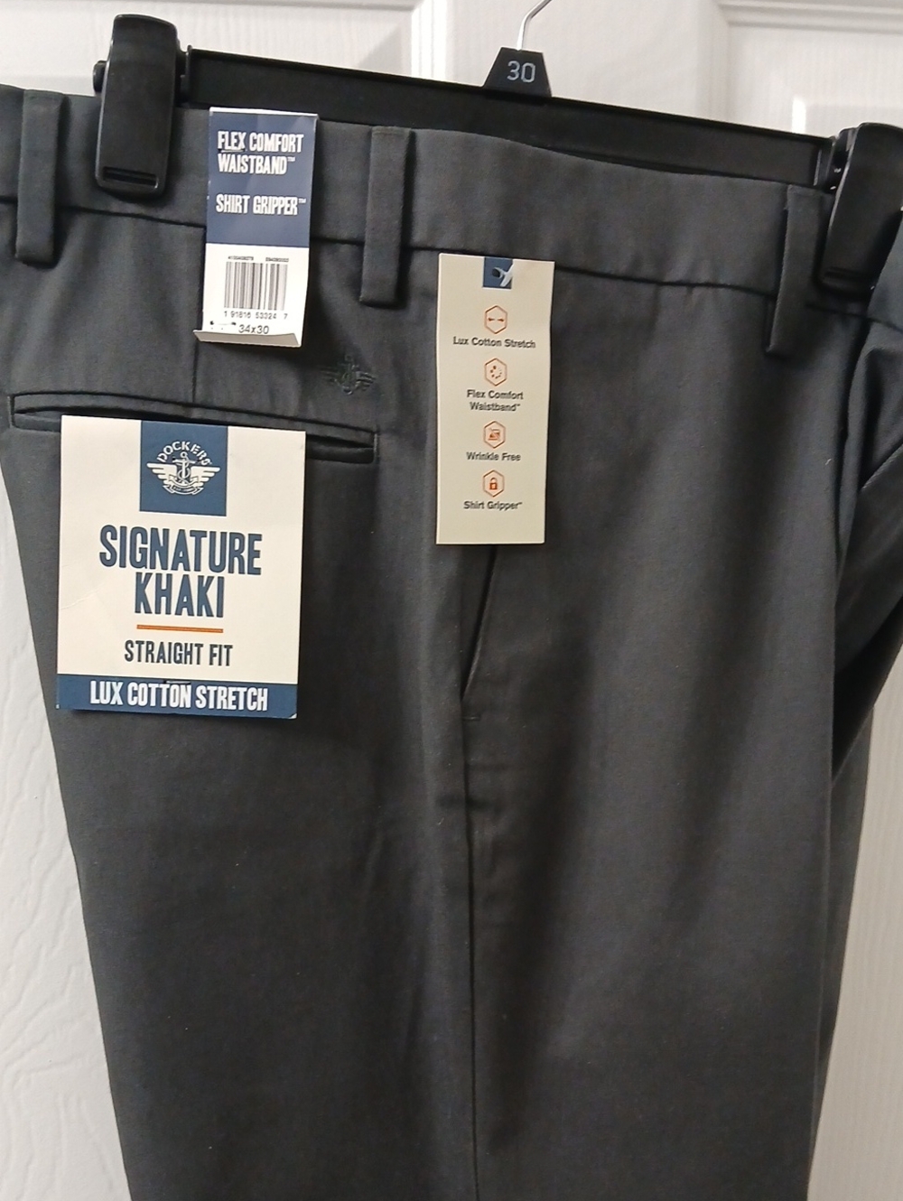 Dockers Signature Khaki Straight Fit in Charcoal Gray Size 34x30 New